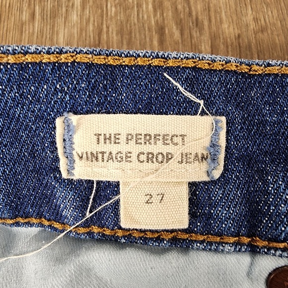 Madewell The Perfect Vintage Crop Jean Distressed Blue Denim Women's Size 27 - Picture 3 of 13